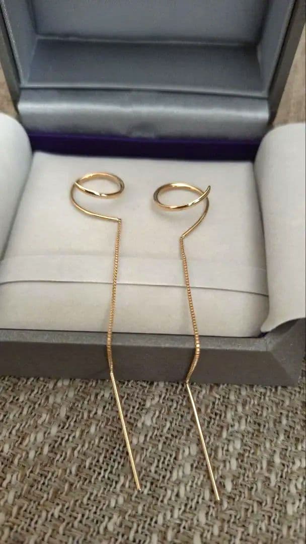 m*y様 スタージュエリー フープチェーンピアス K10