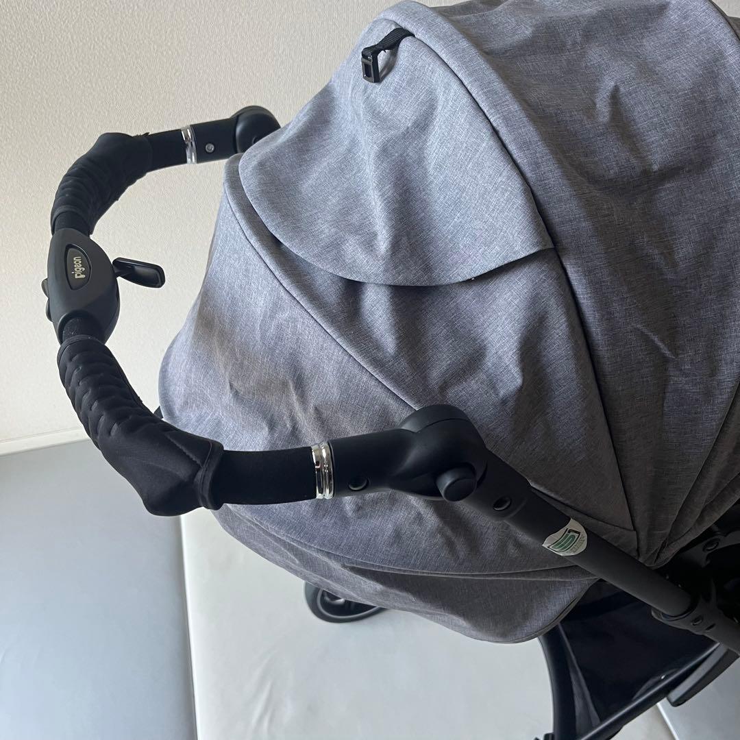 【極美品】pigeon　ランフィRBアップ　グレー　ベビーカー
