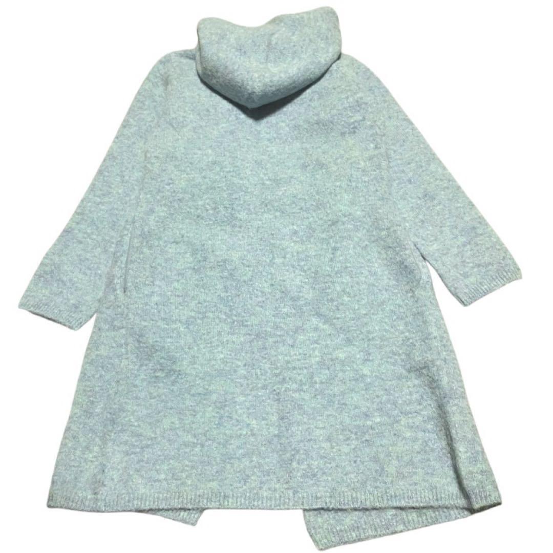 45R BADOU-R アルパカ フード ニット　縮絨ロングコート　ふわふわ起毛