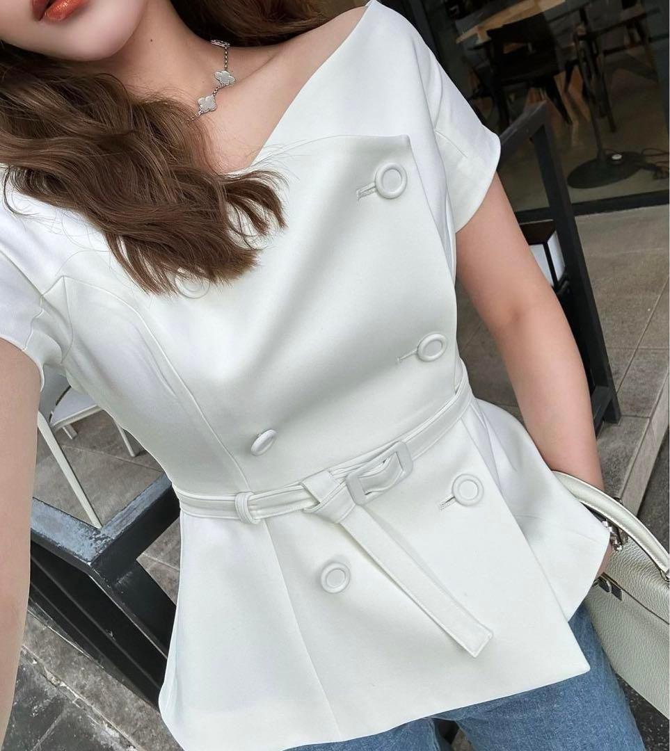 sheller/シェリエ/off shoulder jacket tops