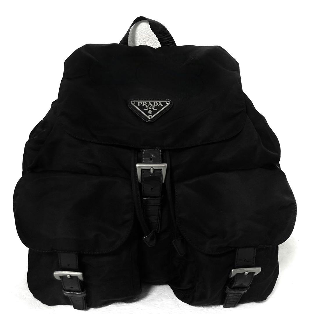 良品　PRADA プラダ　リュック　バックパック　ナイロン　A4 ブラック　黒