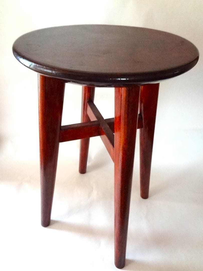 アンティーク　丸椅子　スツール　天然素材　木製品　塗　ヴィンテージ　おすすめ品