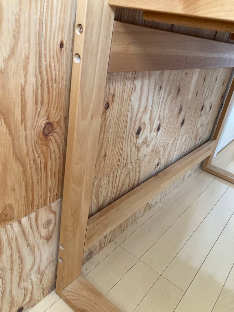 引き取り限定　木製シンプルデスク 引き出し付き