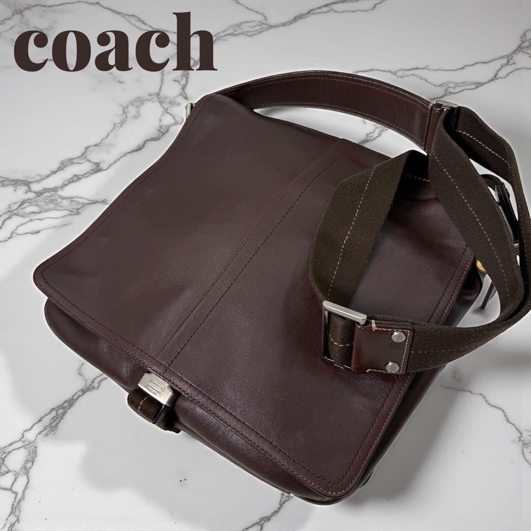 《入手困難》コーチ メッセンジャーバック レザー フラップ 斜めがけ