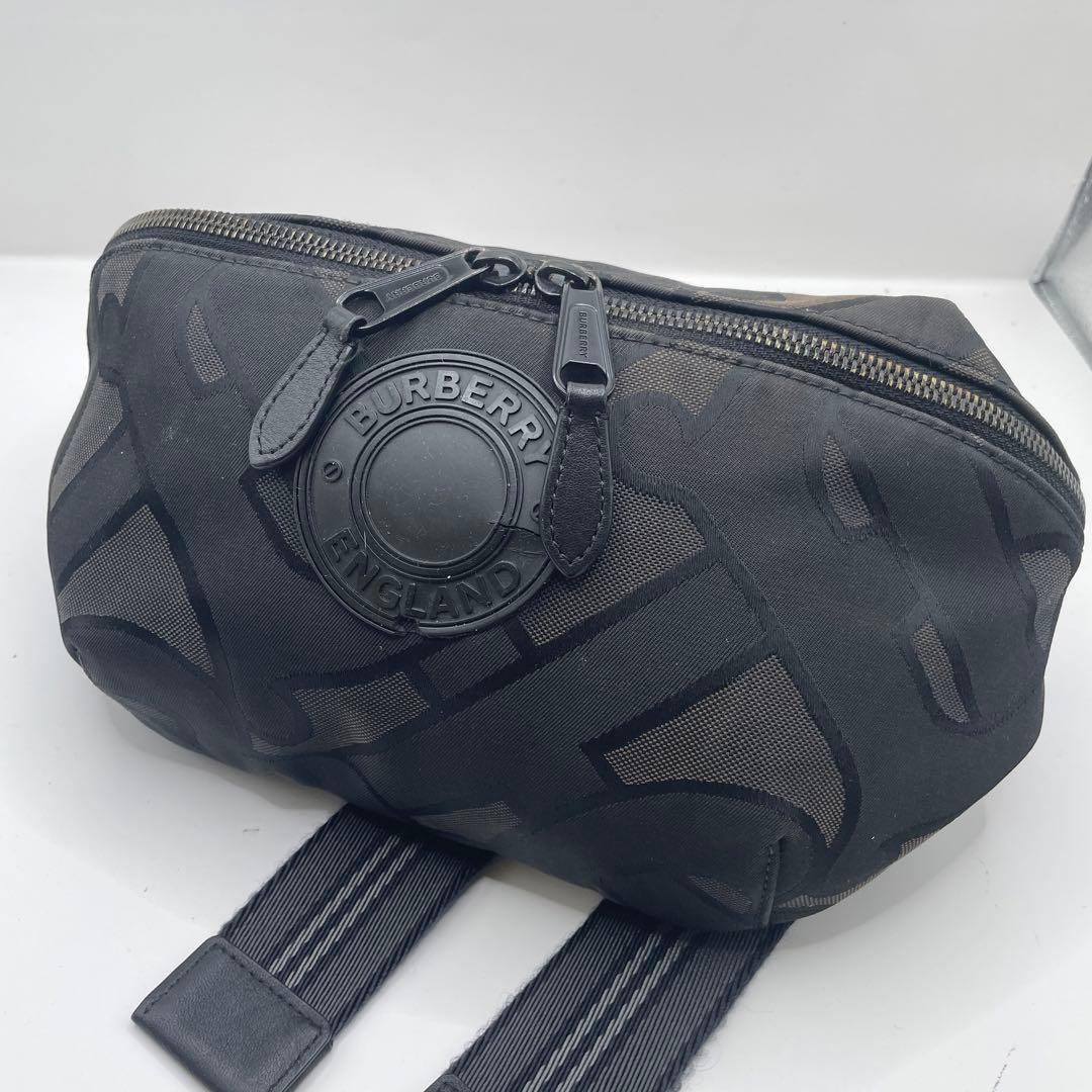 特価✨ バーバリー TBロゴ ウエストバッグ モノグラム ブラック ナイロン