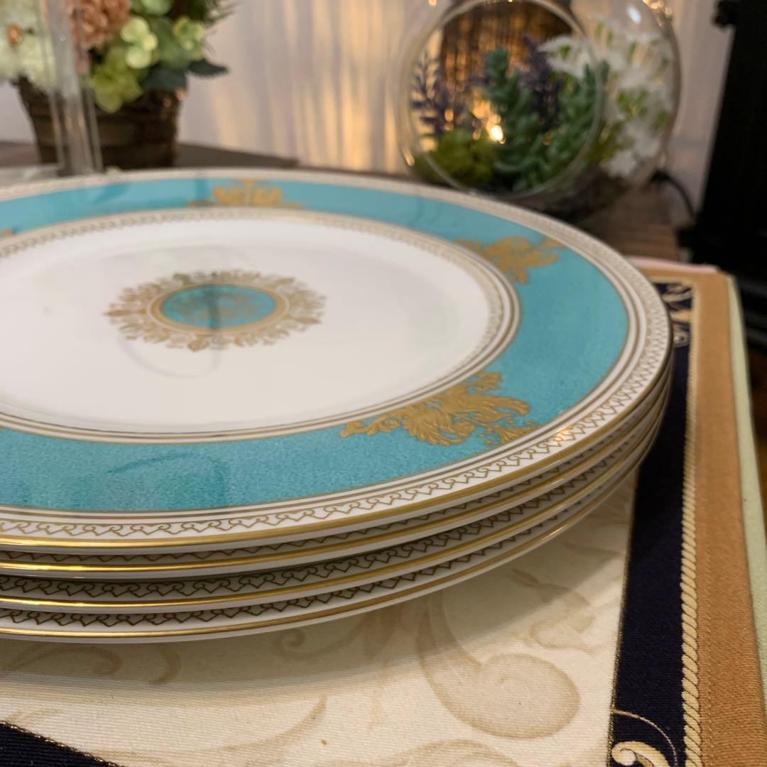 希少ウェッジウッド コロンビア　パウダー　ターコイズ　27cmディナープレート