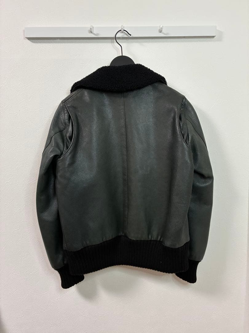 Drawer ドゥロワー 山羊革 ボア レザー フライト ジャケット 36