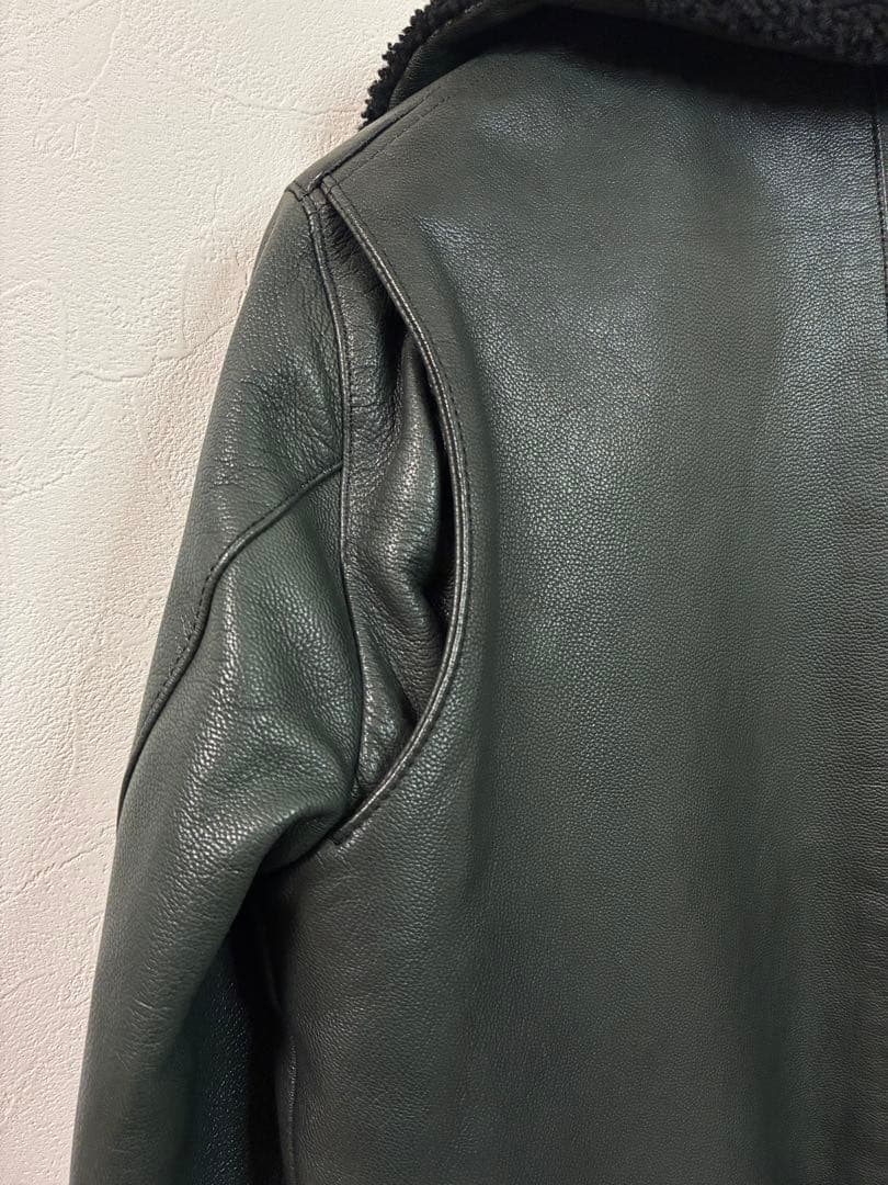 Drawer ドゥロワー 山羊革 ボア レザー フライト ジャケット 36