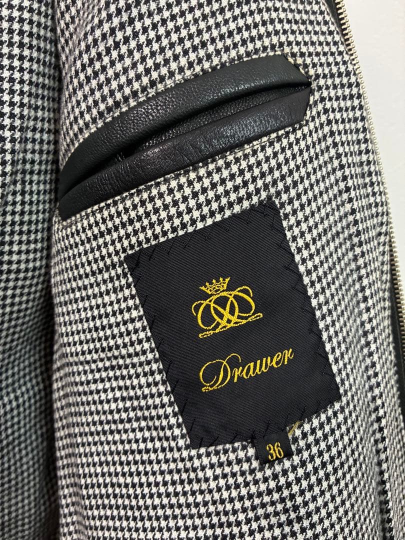 Drawer ドゥロワー 山羊革 ボア レザー フライト ジャケット 36