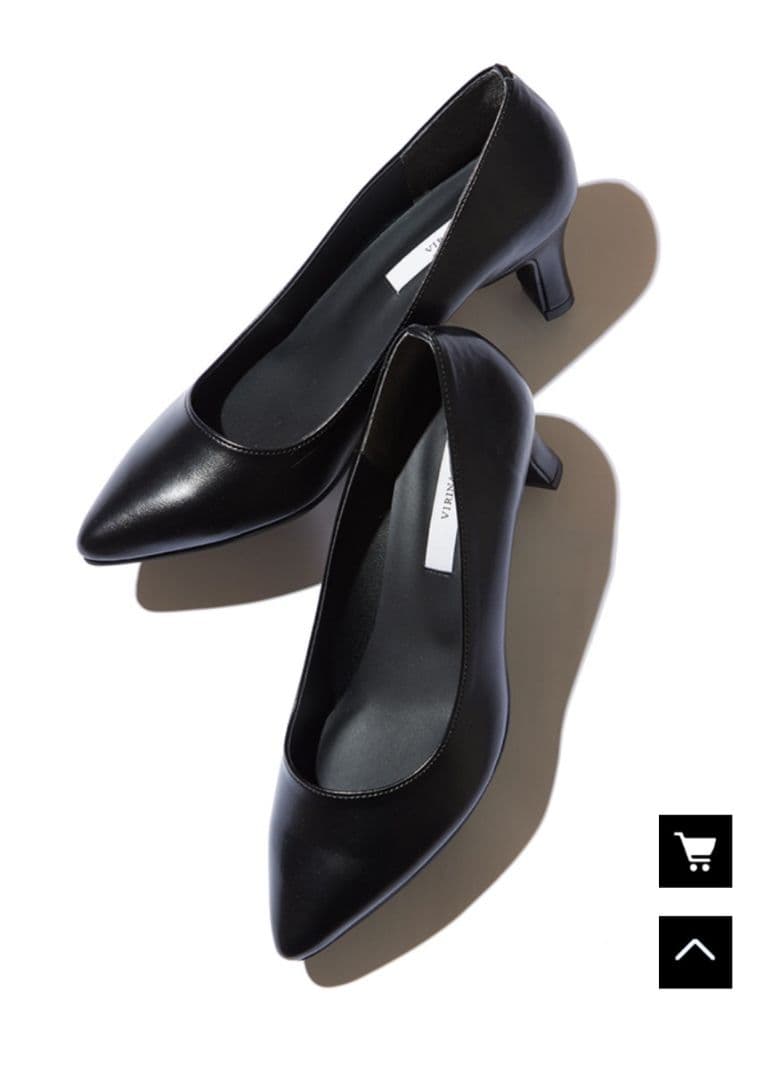 ヴィリーナ ヒール5cm/晴雨兼用ポインテッドパンプス（ブラック）
