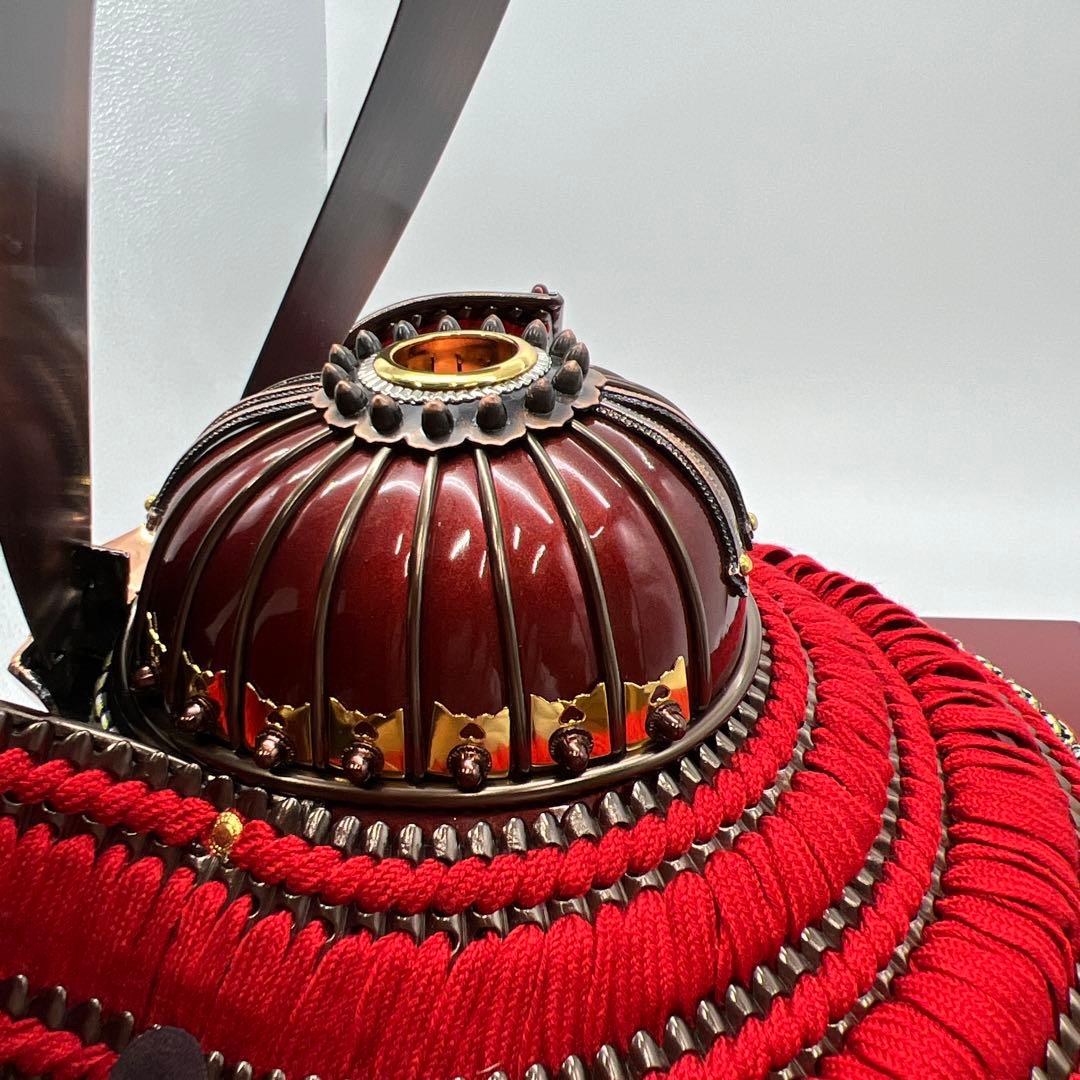 端午の節句　五月人形飾り　兜10号正絹　京極　銅鎧金