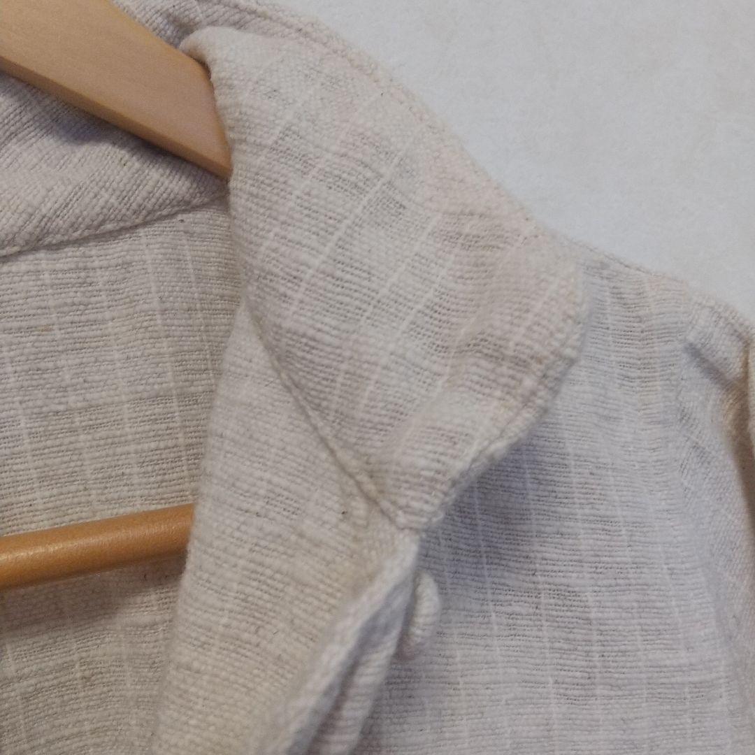 うさとの服ワンピースヘンプコットン生成りサイズ4　訳ありです。