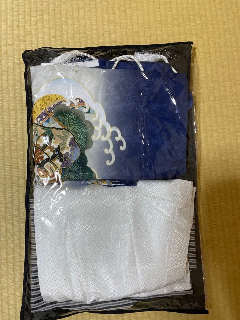 753 七五三　男の子　5歳　袴　セット　青　着物