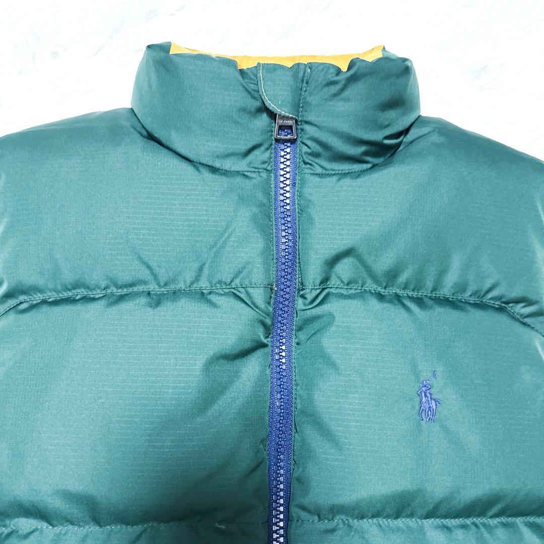 美品　ポロ　ラルフローレン　ダウンベスト　リバーシブル　ポニー　刺繍　人気　L