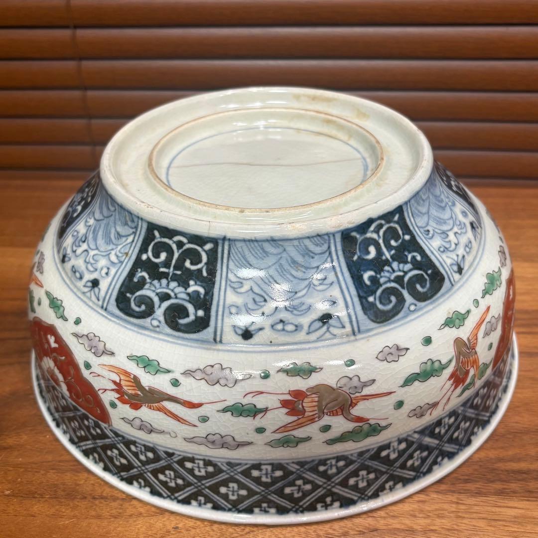 江戸時代　古伊万里　赤絵三重丼 三段鉢