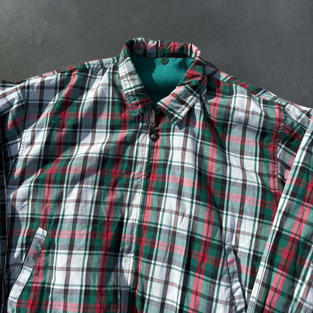 佐*藤様 90s VINTAGE リバーシブル スイングトップ 刺繍ロゴ 緑 チ