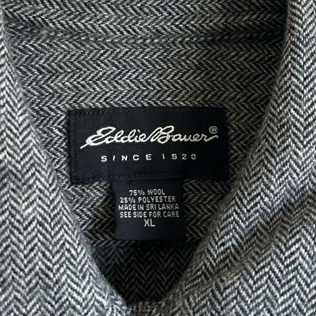 USA Eddie Bauer ヘリンボーン ネルシャツ エディバウアー