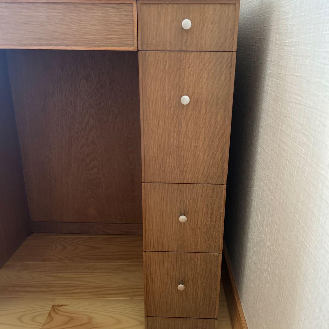 ①ドレッサー本体 ナラ　ナチュラル (※②一面鏡は別売り)日本製　椅子無し