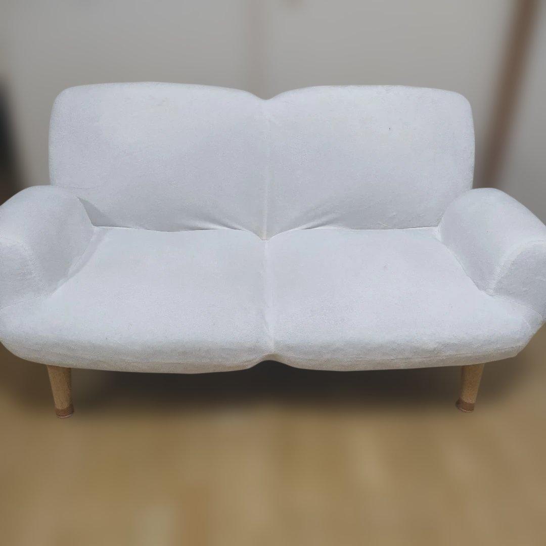 セルタン　ホワイトファブリック　2人掛けソファ