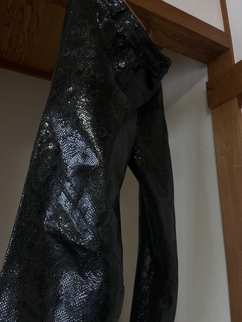 00s パイソンレザーコーティングフレアパンツアーカイブvkei opium風