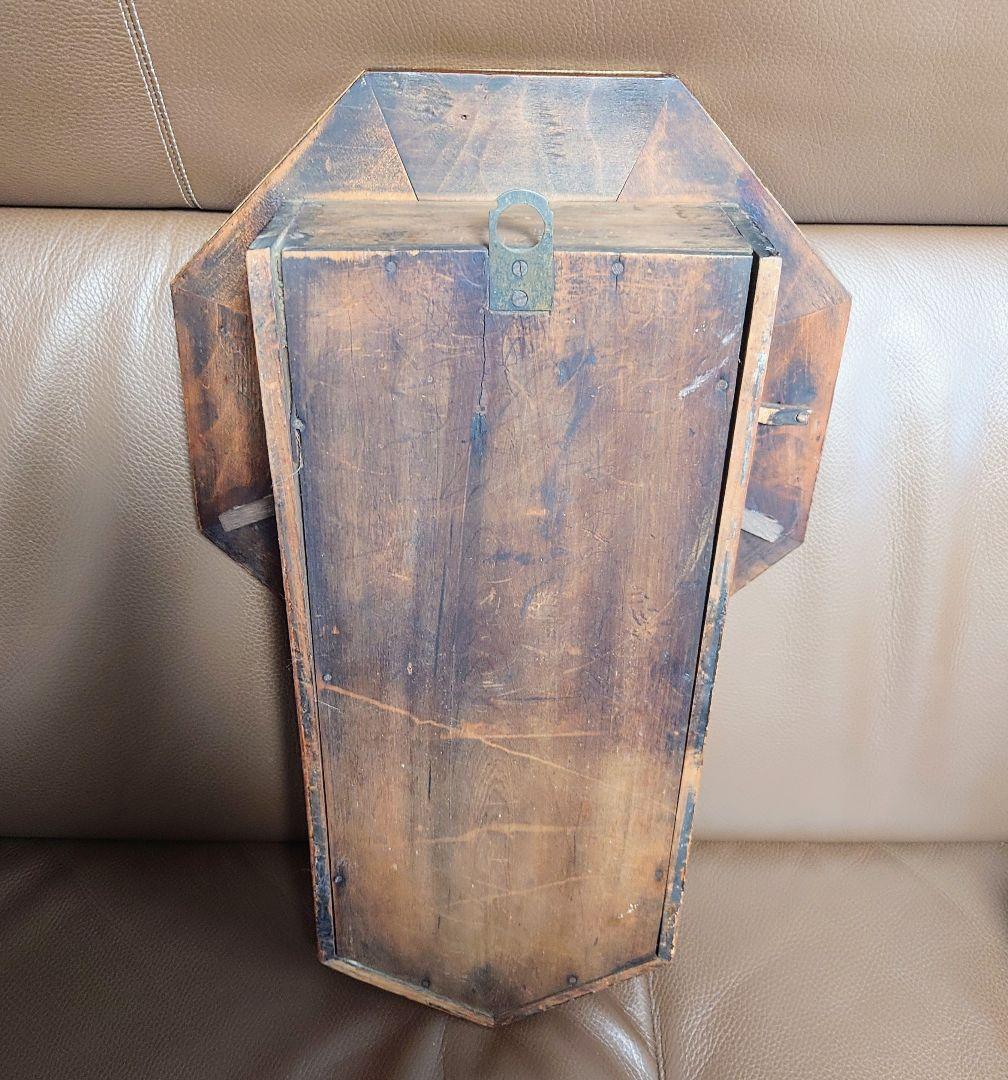 〈OH済完動・美品〉高野時計製造所旗印　金箔八角ゼンマイ振り子時計　アンティーク