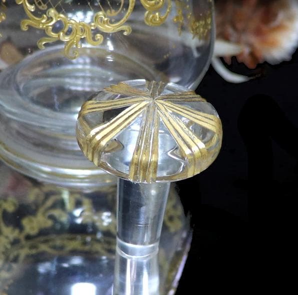 オールド・バカラ 1900年頃 金彩盛り上げ装飾デカンタ 美品 ボトル ゴールド