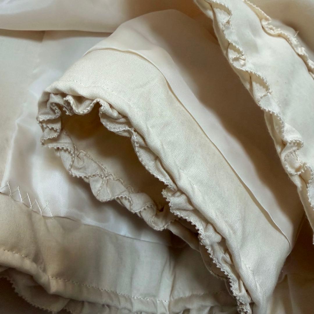 ピンクハウス　中綿入りコート　綿ローン　ピコフリル　くるみボタン　リボン【P57