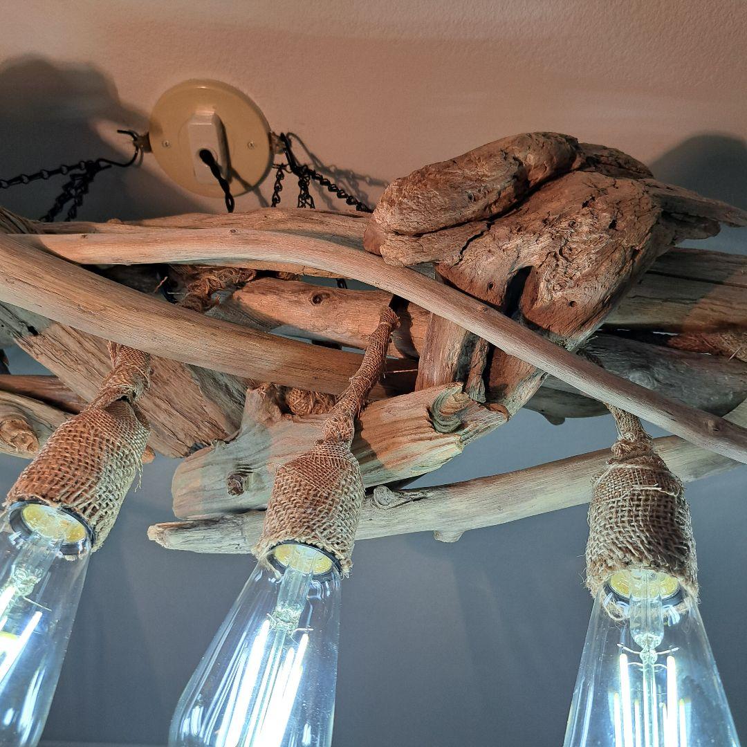 流木ランプ　エジソンwhite付　淡い明かりでお部屋をおしゃれに　6灯タイプ