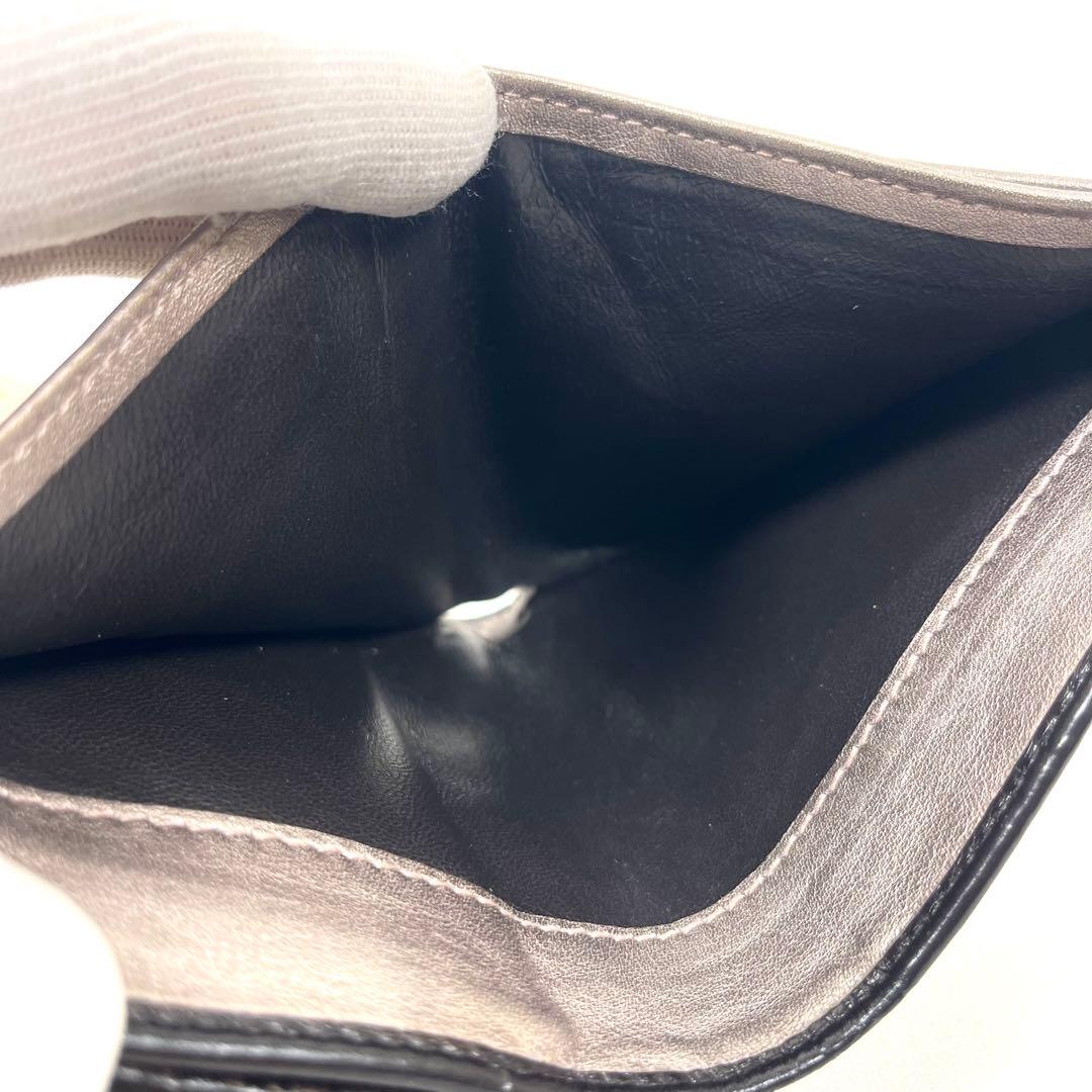 グッチ　折り財布　ハートロゴプレート　GGシマレザー　総柄エンボス　コンパクト