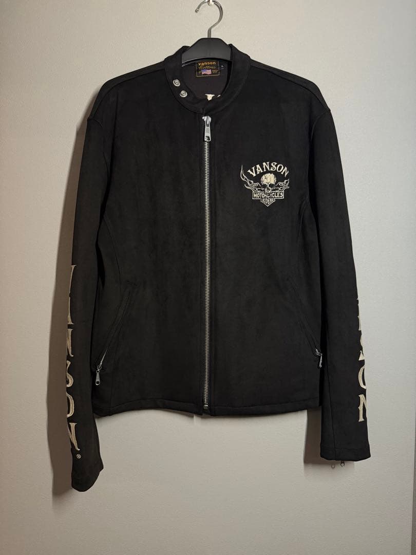 【未使用】VANSON 起毛 プレーティング シングル ライダース バイク