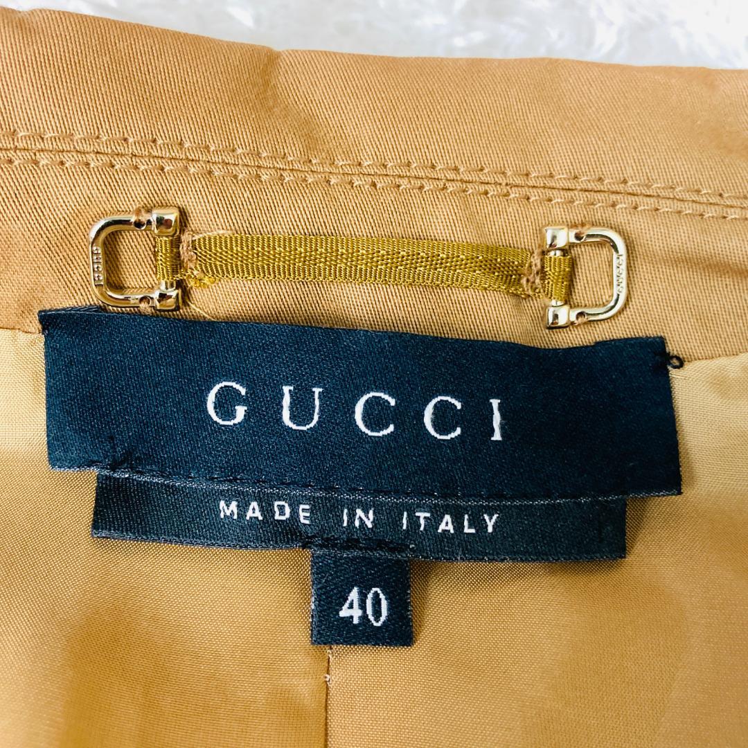 GUCCI　トレンチコート　ショート丈　グッチ　ベージュ　40サイズ　【A91】