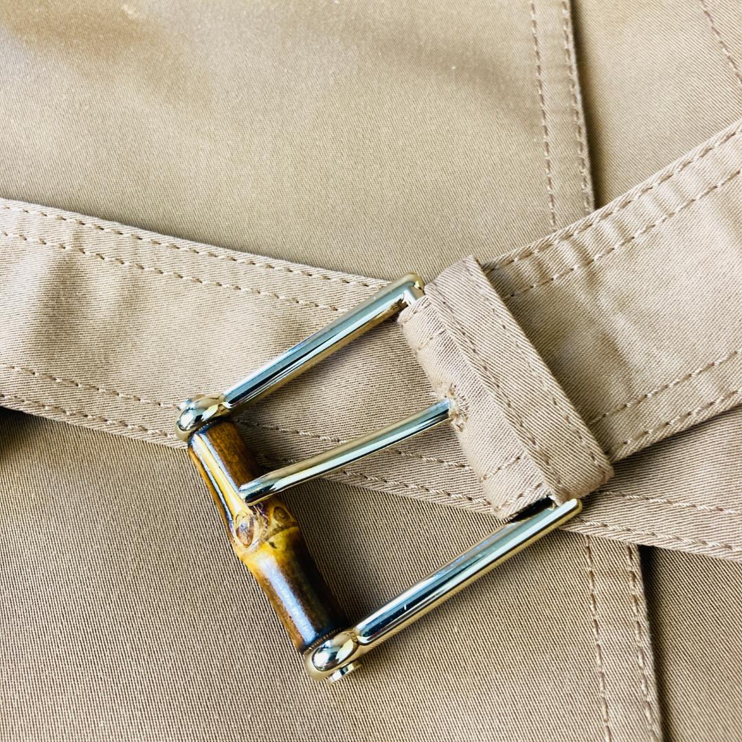 GUCCI　トレンチコート　ショート丈　グッチ　ベージュ　40サイズ　【A91】