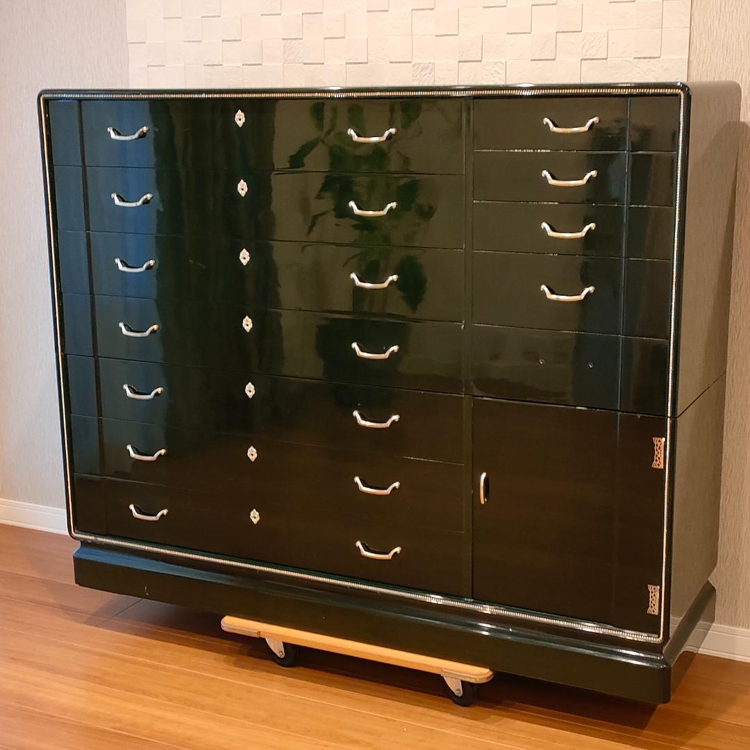 〈希少〉フランスミラー　キャビネット　箪笥　着物箪笥　鍵付き