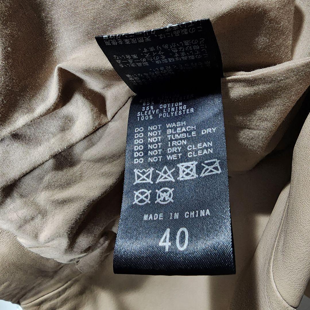 【ノーブル】レディース ダブル ライダースジャケット 羊革 ベージュ 40(L)