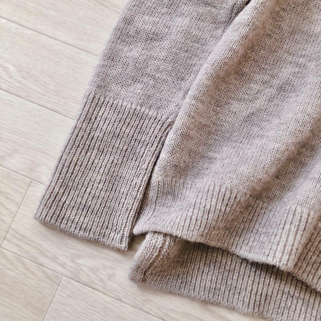 美品✨　モラビト ウール アルパカ　ハイネック ニットプルオーバー　グレージュ