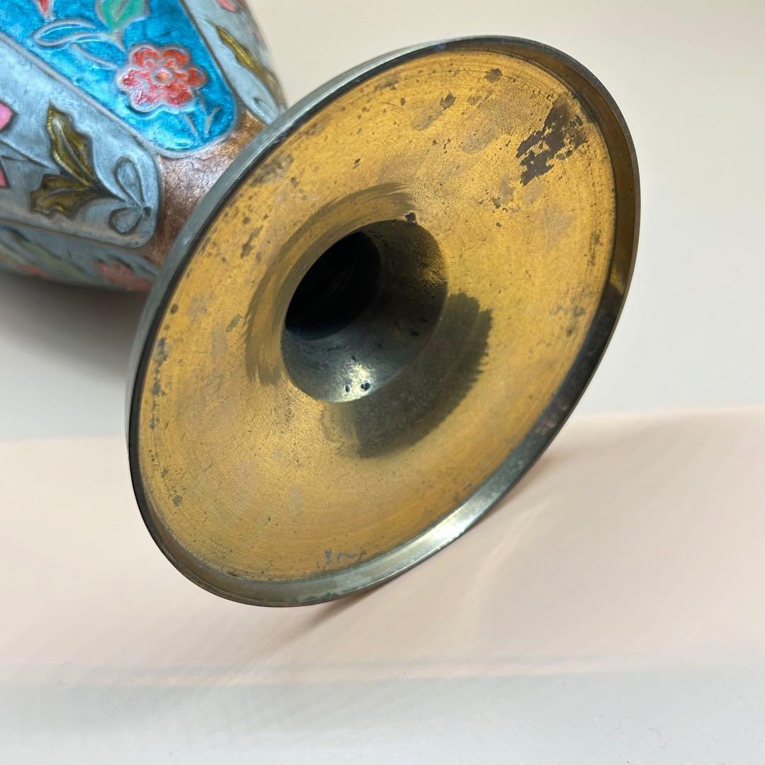 レトロ 花柄 花瓶 ブルー系 アンティーク調 フラワ昭和レトロ 花柄装飾