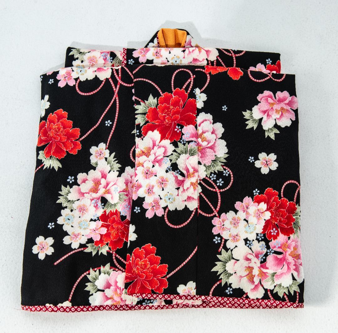 ジャパンスタイル　七五三　 7歳～10歳位まで 　豪華　振袖着物　黒