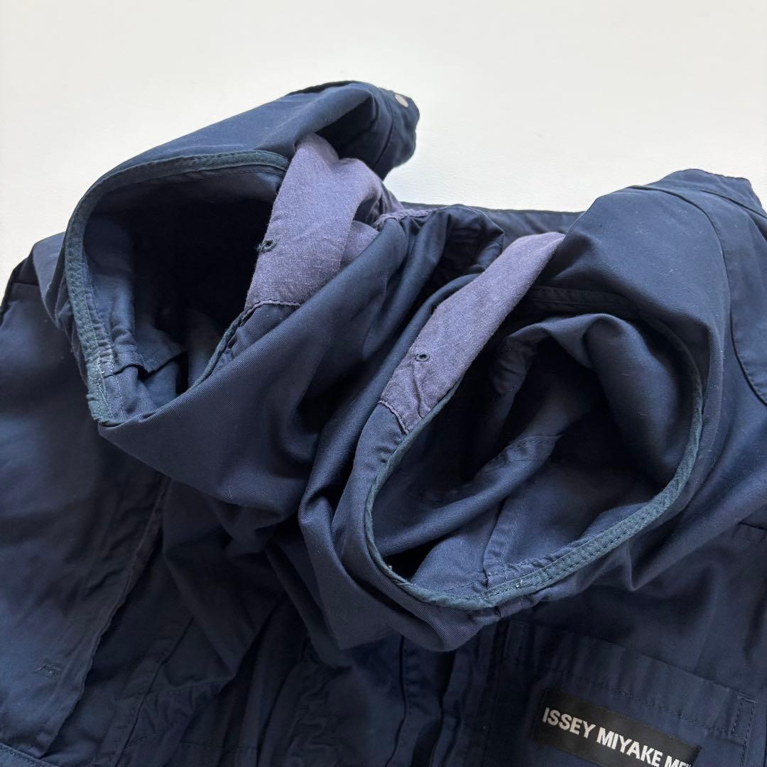 ISSEY MIYAKE MEN コットン　ボンバージャケット ネイビー　M
