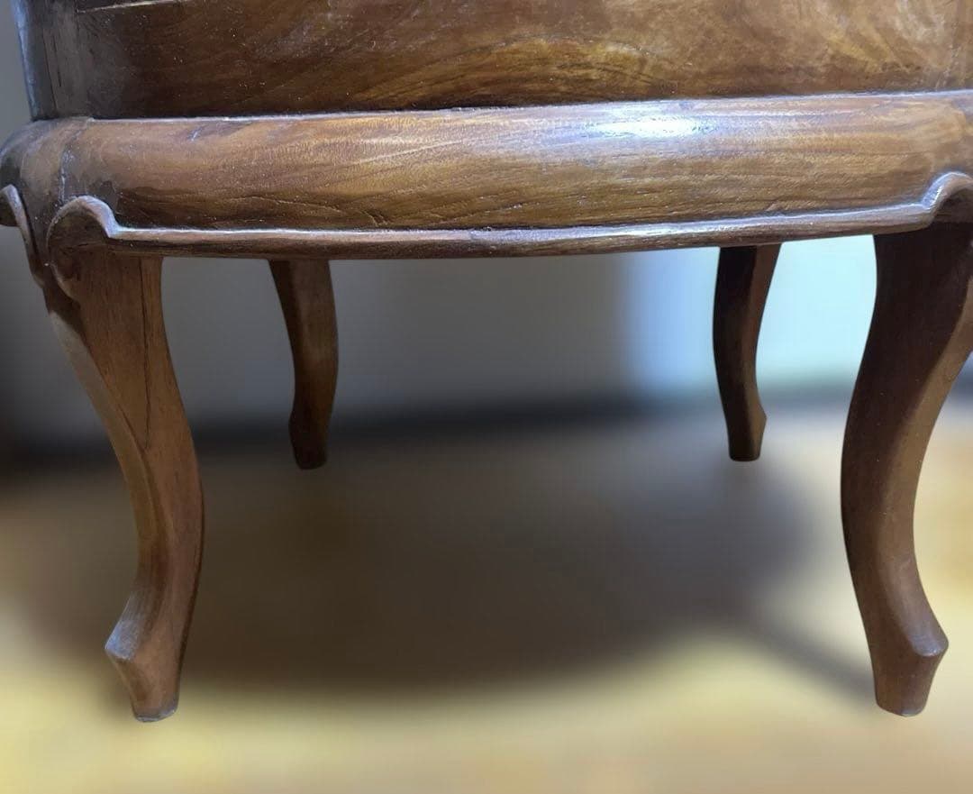 無垢材 イタリアクラシック家具 トレイ付きティーテーブル ガラスショーケース