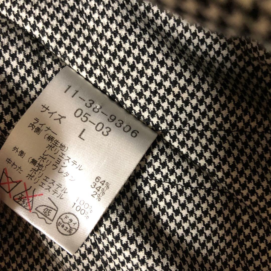 極美品　ニューヨーカー　トレンチコート　中綿ライナー　ブラック　千鳥柄　Lサイズ