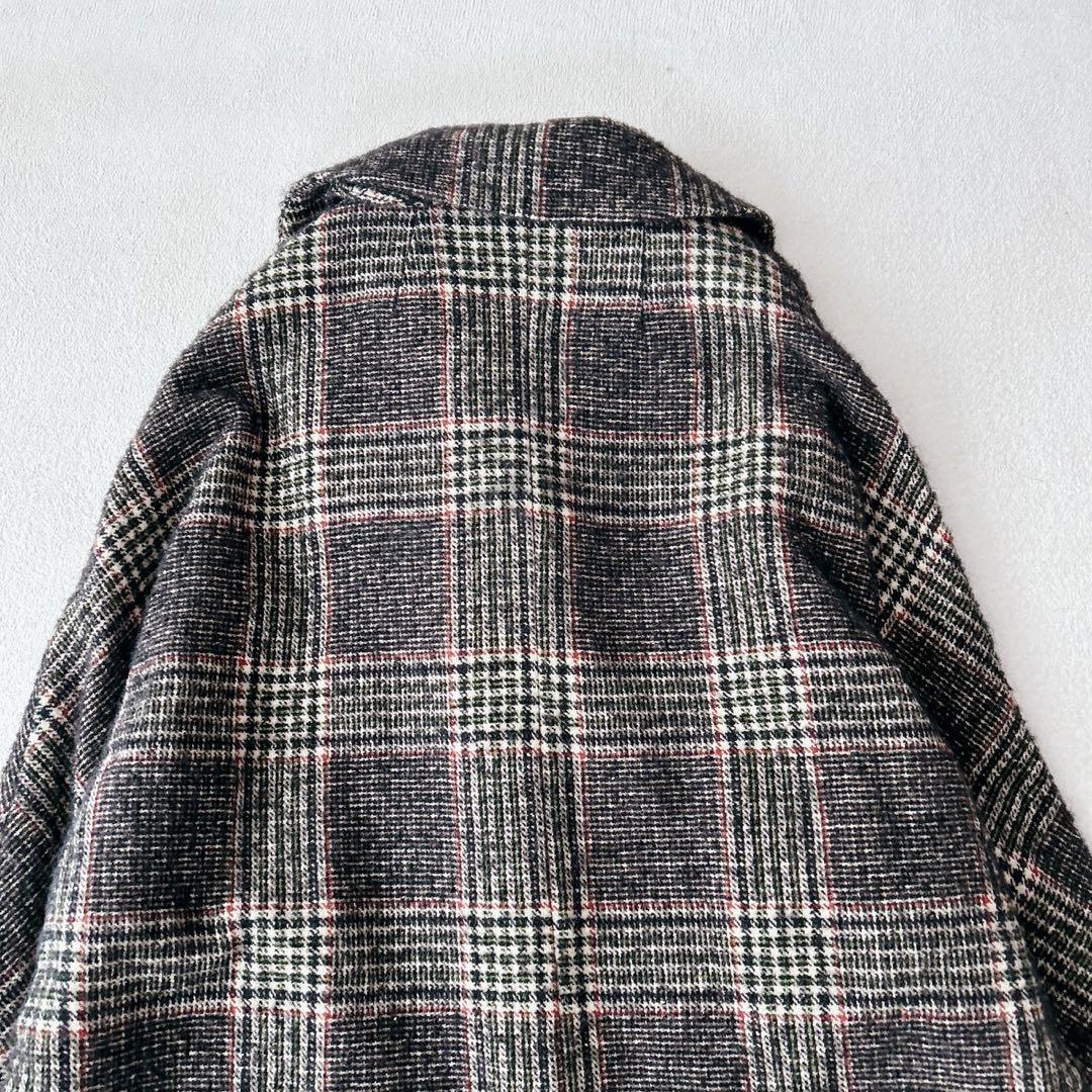 別注✨ TICCA チェックテントコート　ロング　ダブルブレスト　モヘヤアルパカ