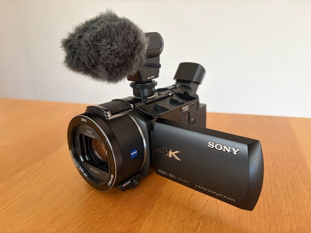 SONY 4K ビデオカメラ FDR-AX60、SONY純正ステレオマイクロホン