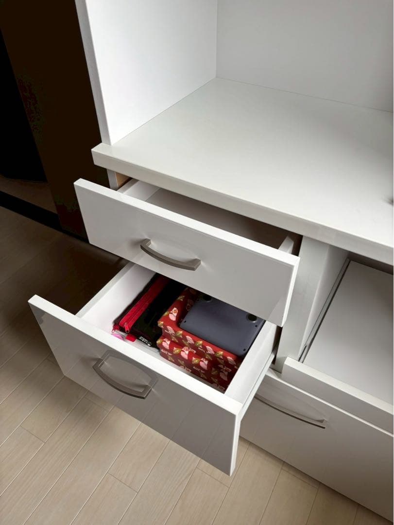 美品 ニトリ キッチンボード 食器棚 (コパン T 80KB WH)