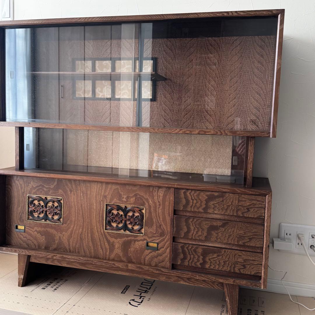 昭和レトロ　茶箪笥　和風引戸棚　食器棚