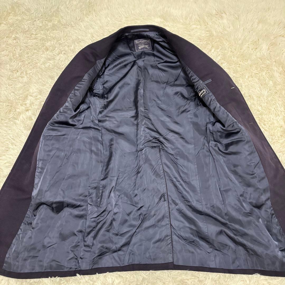 BURBERRYS バーバリー カシミヤ100 ステンカラーコート ネイビー