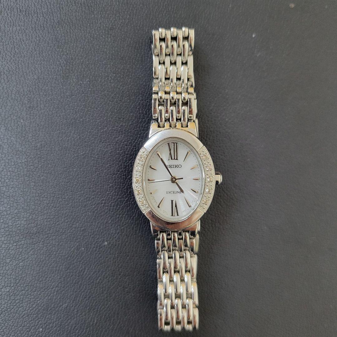 美品　SEIKO EXCELINE ソーラー腕時計　おしゃれ