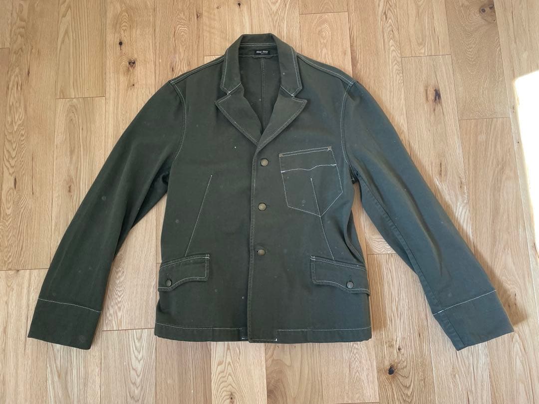 miu miu ミリタリージャケット オリーブグリーン