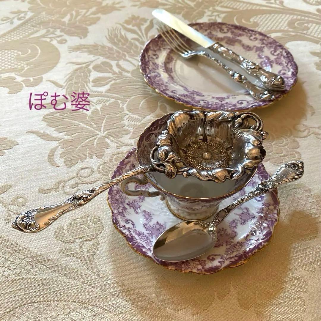 【リード＆バートン】純銀「Les Cinq Fleurs」カトラリー ３本セット