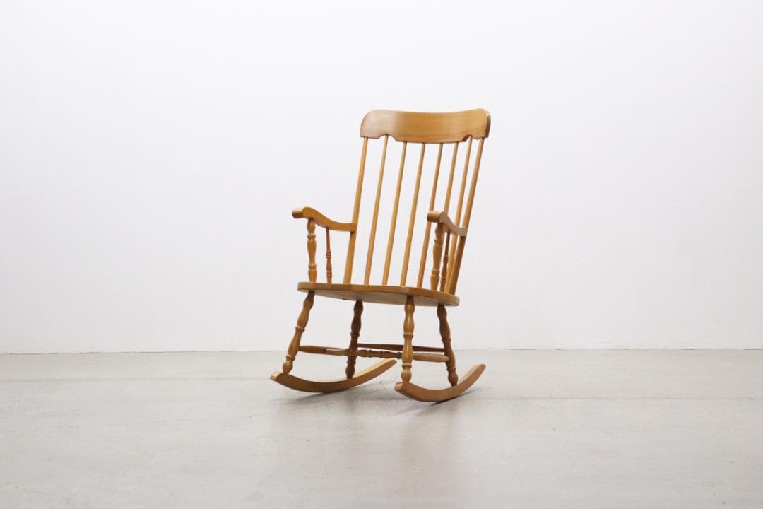レトロ ロッキングチェア ビーチ材 揺り椅子 ラウンジ ナチュラル ヴィンテージ
