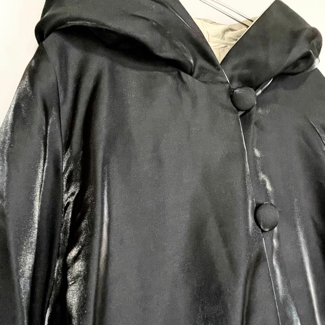 F：約6万　入手困難　 PINORE リバーシブル フード付　ロング イタリア製